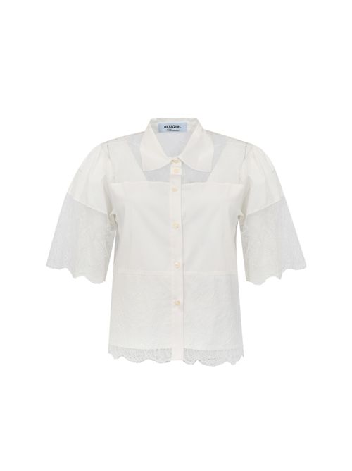 Camicia in cotone con pizzo BLUGIRL | RA6142 T544A11111